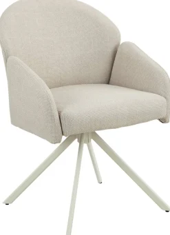 Drehstuhl Holly creme Microfaser Webstoff B/H/T: ca. 57x84x61 cm