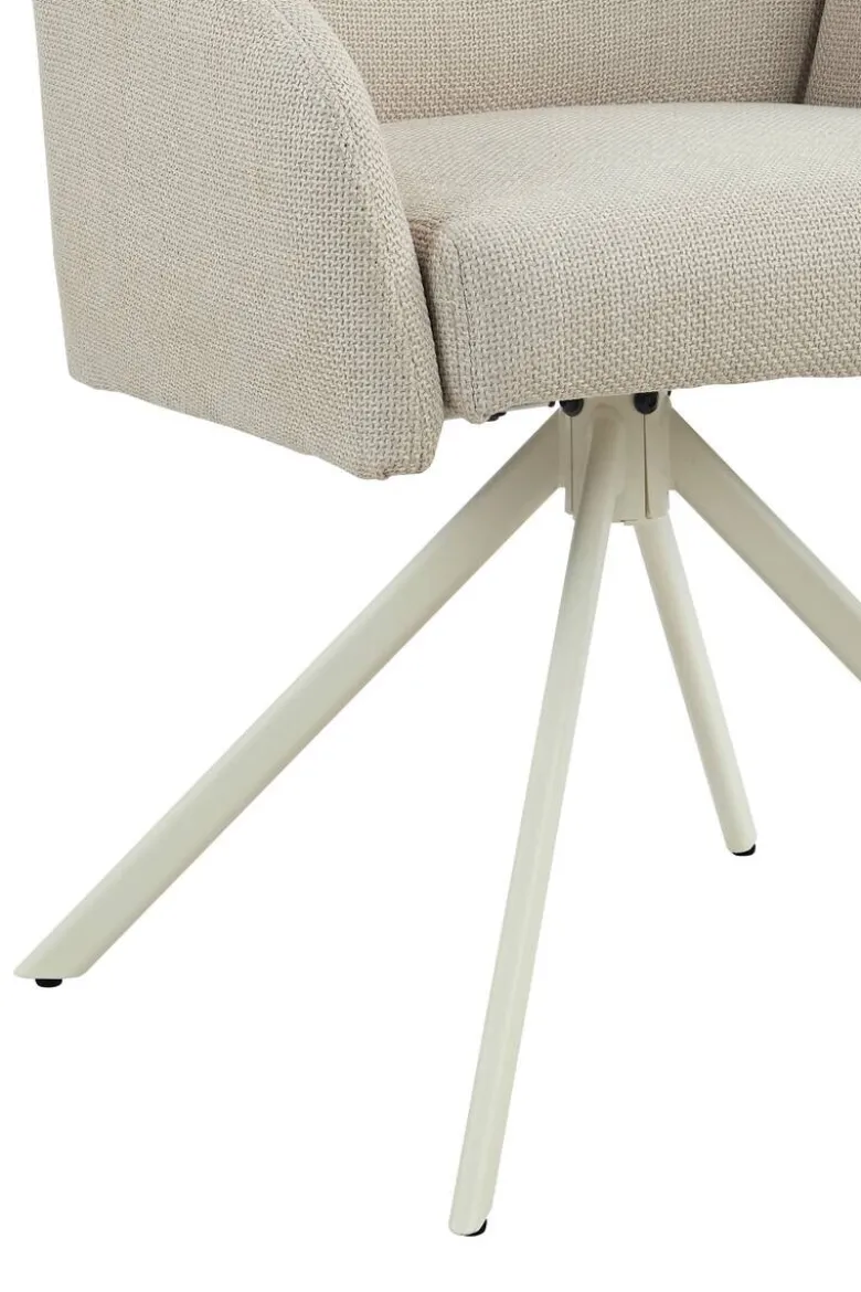 Drehstuhl Holly creme Microfaser Webstoff B/H/T: ca. 57x84x61 cm