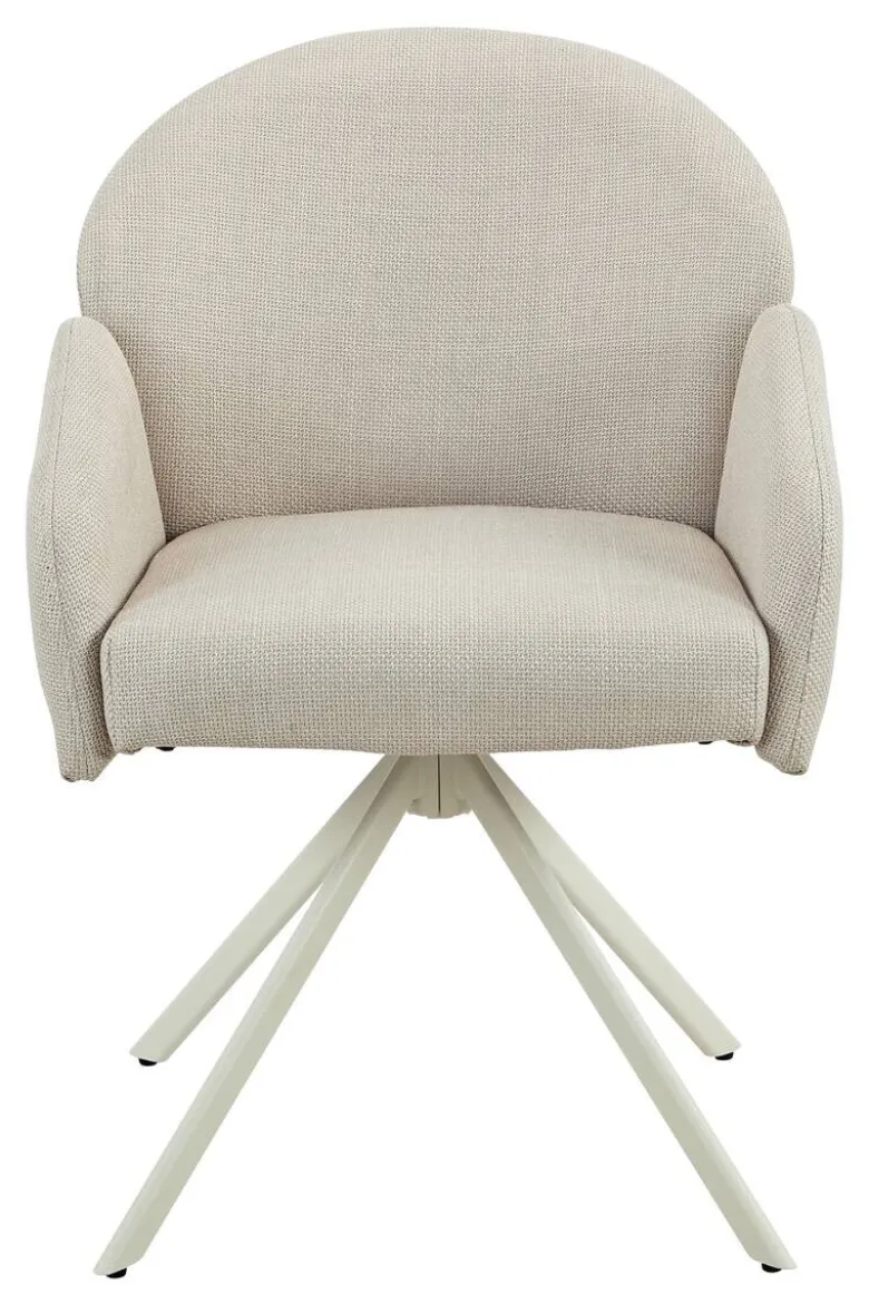 Drehstuhl Holly creme Microfaser Webstoff B/H/T: ca. 57x84x61 cm