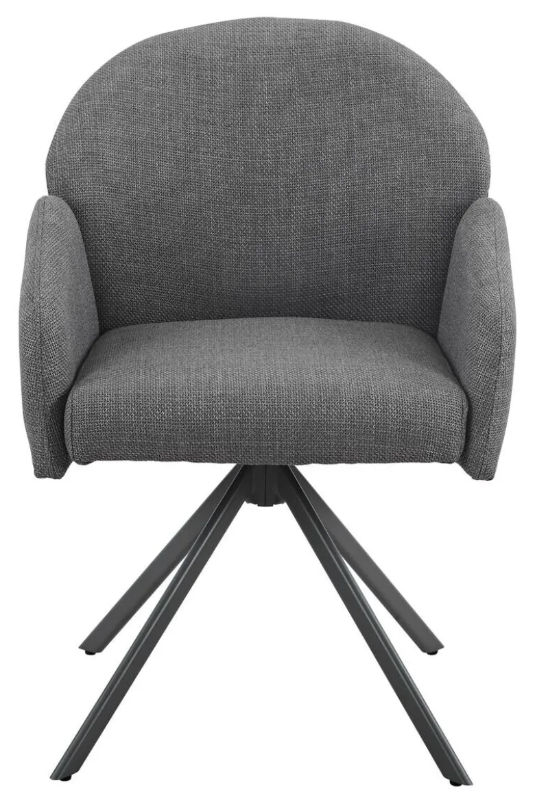 Drehstuhl Holly grau Microfaser Webstoff B/H/T: ca. 57x84x61 cm
