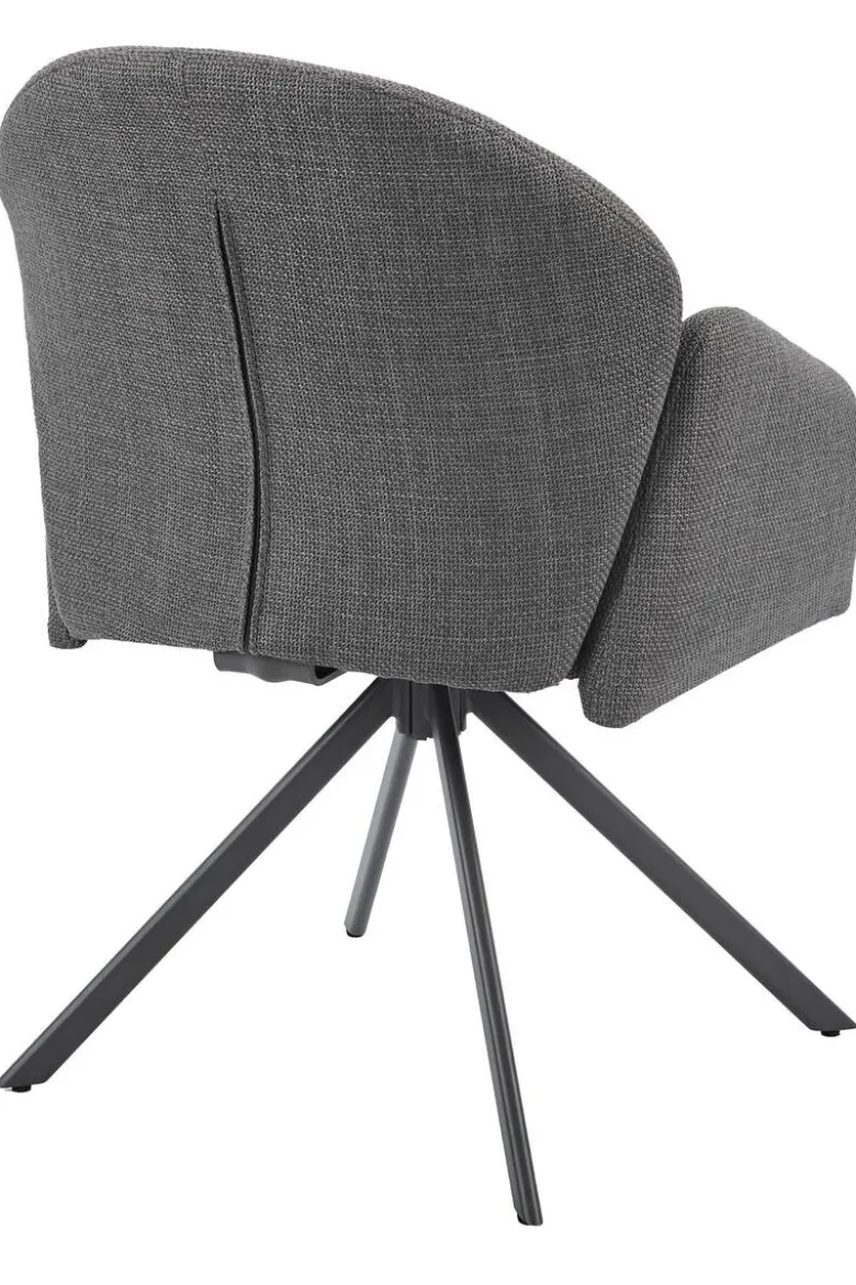 Drehstuhl Holly grau Microfaser Webstoff B/H/T: ca. 57x84x61 cm