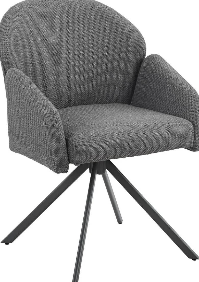 Drehstuhl Holly grau Microfaser Webstoff B/H/T: ca. 57x84x61 cm