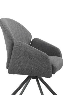 Drehstuhl Holly grau Microfaser Webstoff B/H/T: ca. 57x84x61 cm