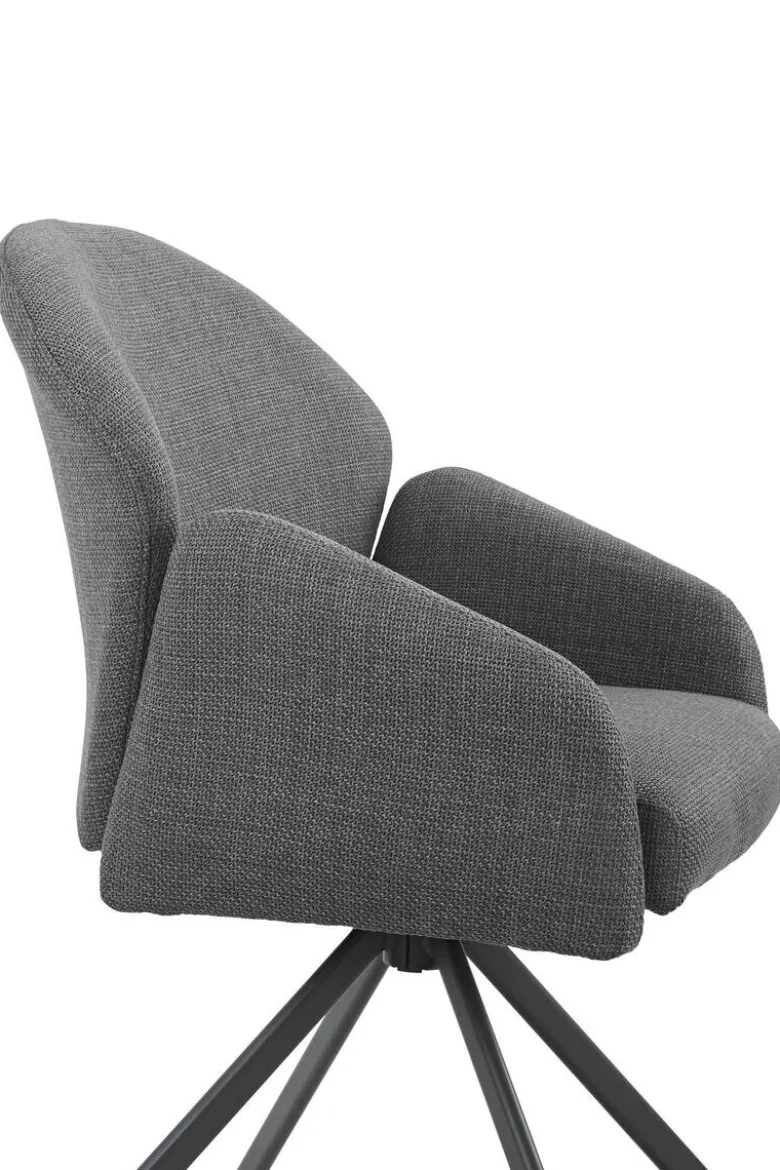Drehstuhl Holly grau Microfaser Webstoff B/H/T: ca. 57x84x61 cm