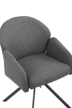 Drehstuhl Holly grau Microfaser Webstoff B/H/T: ca. 57x84x61 cm