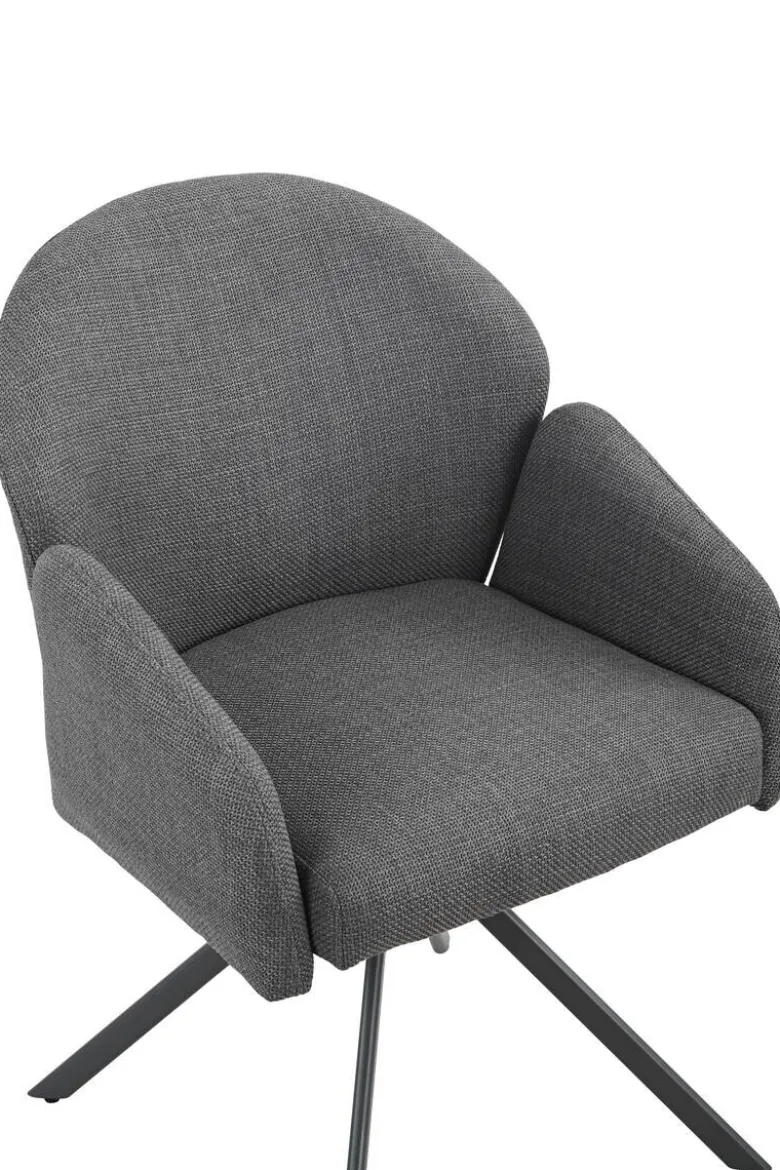 Drehstuhl Holly grau Microfaser Webstoff B/H/T: ca. 57x84x61 cm