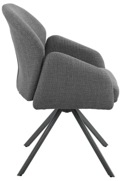 Drehstuhl Holly grau Microfaser Webstoff B/H/T: ca. 57x84x61 cm