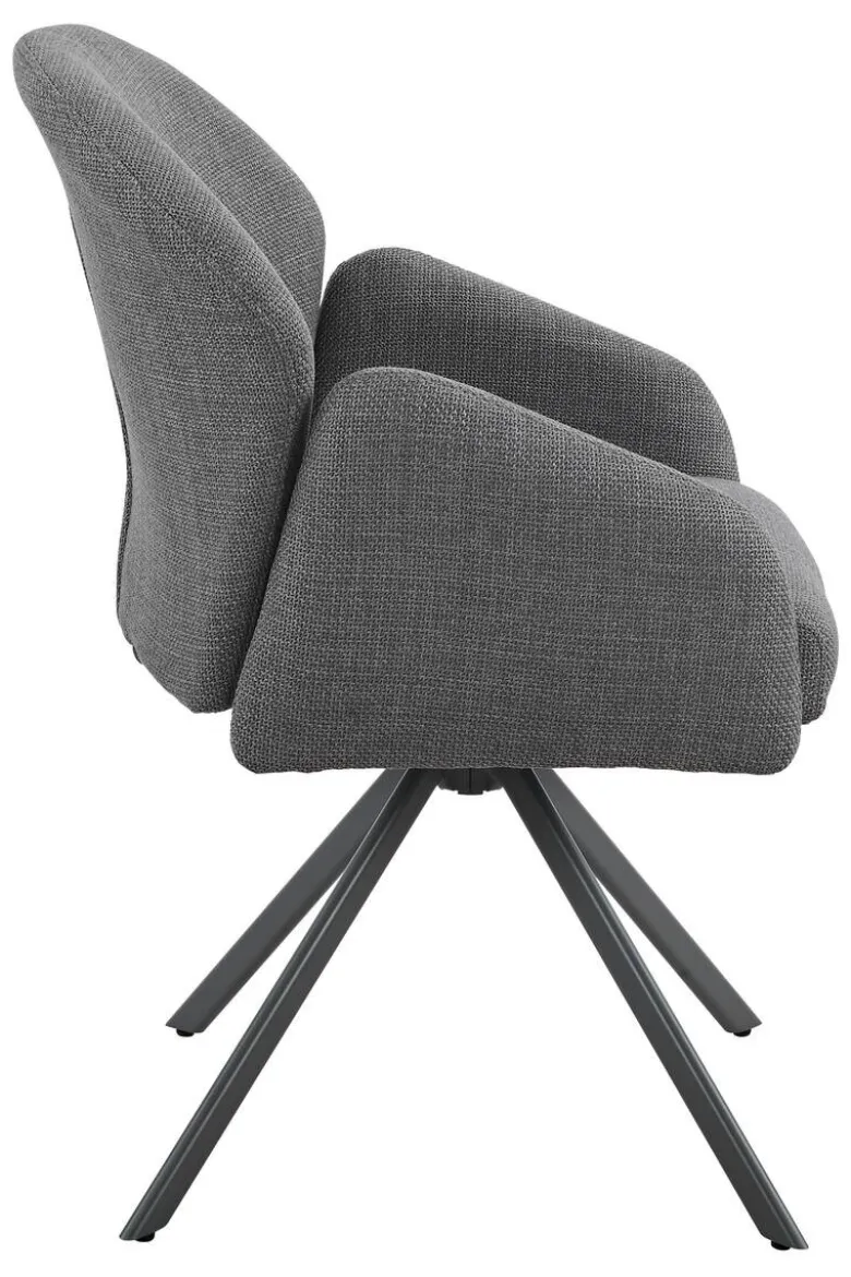 Drehstuhl Holly grau Microfaser Webstoff B/H/T: ca. 57x84x61 cm