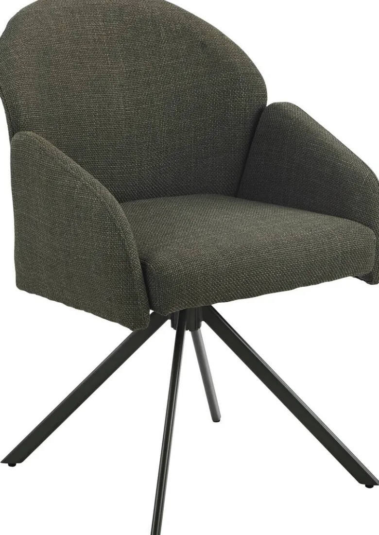Drehstuhl Holly grün Microfaser Webstoff B/H/T: ca. 57x84x61 cm