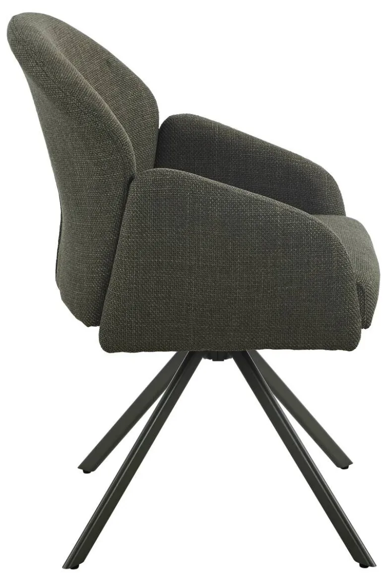 Drehstuhl Holly grün Microfaser Webstoff B/H/T: ca. 57x84x61 cm