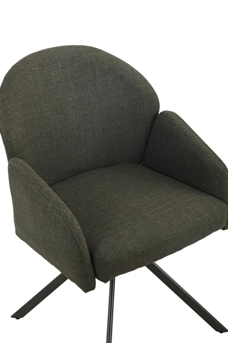 Drehstuhl Holly grün Microfaser Webstoff B/H/T: ca. 57x84x61 cm