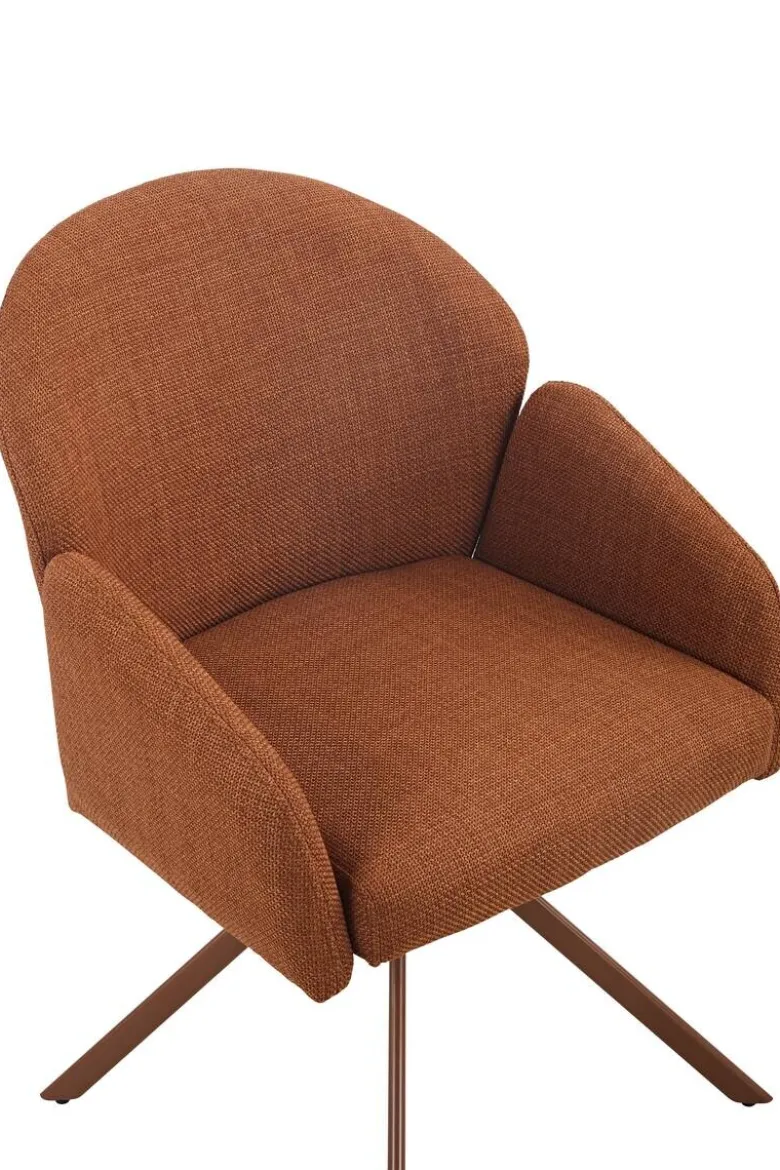 Drehstuhl Holly Kupfer Microfaser Webstoff B/H/T: ca. 57x84x61 cm
