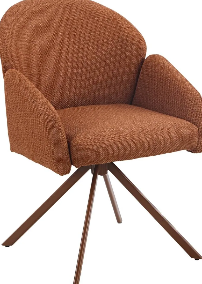 Drehstuhl Holly Kupfer Microfaser Webstoff B/H/T: ca. 57x84x61 cm