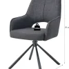 Drehstuhl JANA, 2er Set anthrazit Stoff B/H/T: ca. 57x91x64 cm