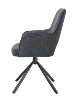 Drehstuhl JANA, 2er Set anthrazit Stoff B/H/T: ca. 57x91x64 cm