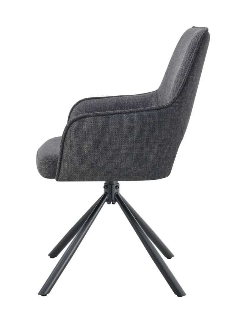 Drehstuhl JANA, 2er Set anthrazit Stoff B/H/T: ca. 57x91x64 cm