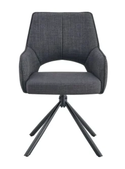 Drehstuhl JANA, 2er Set anthrazit Stoff B/H/T: ca. 57x91x64 cm