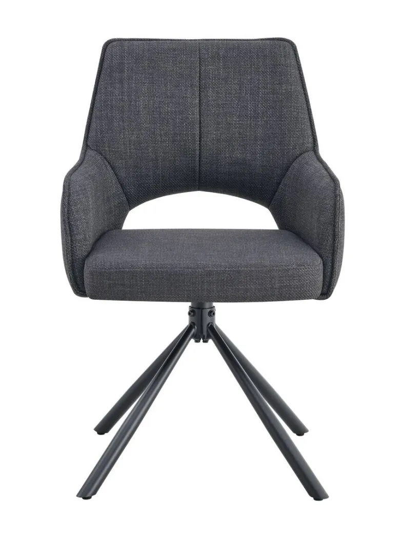 Drehstuhl JANA, 2er Set anthrazit Stoff B/H/T: ca. 57x91x64 cm