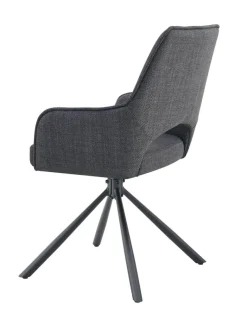 Drehstuhl JANA, 2er Set anthrazit Stoff B/H/T: ca. 57x91x64 cm