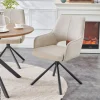 Drehstuhl JANA, 2er Set creme schwarz Webstoff B/H/T: ca. 57x91x64 cm