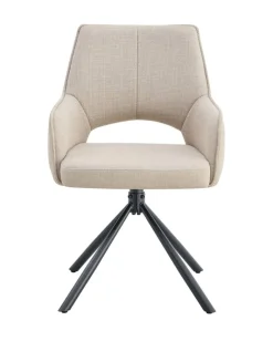 Drehstuhl JANA, 2er Set creme schwarz Webstoff B/H/T: ca. 57x91x64 cm
