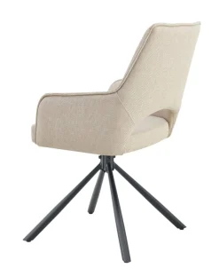 Drehstuhl JANA, 2er Set creme schwarz Webstoff B/H/T: ca. 57x91x64 cm