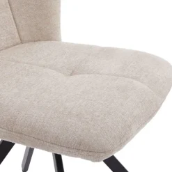 Drehstuhl Lara beige schwarz Webstoff Metall