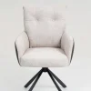 Drehstuhl Lecce beige Microfaser B/H/T: ca. 60x95x67 cm