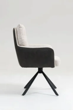 Drehstuhl Lecce beige Microfaser B/H/T: ca. 60x95x67 cm