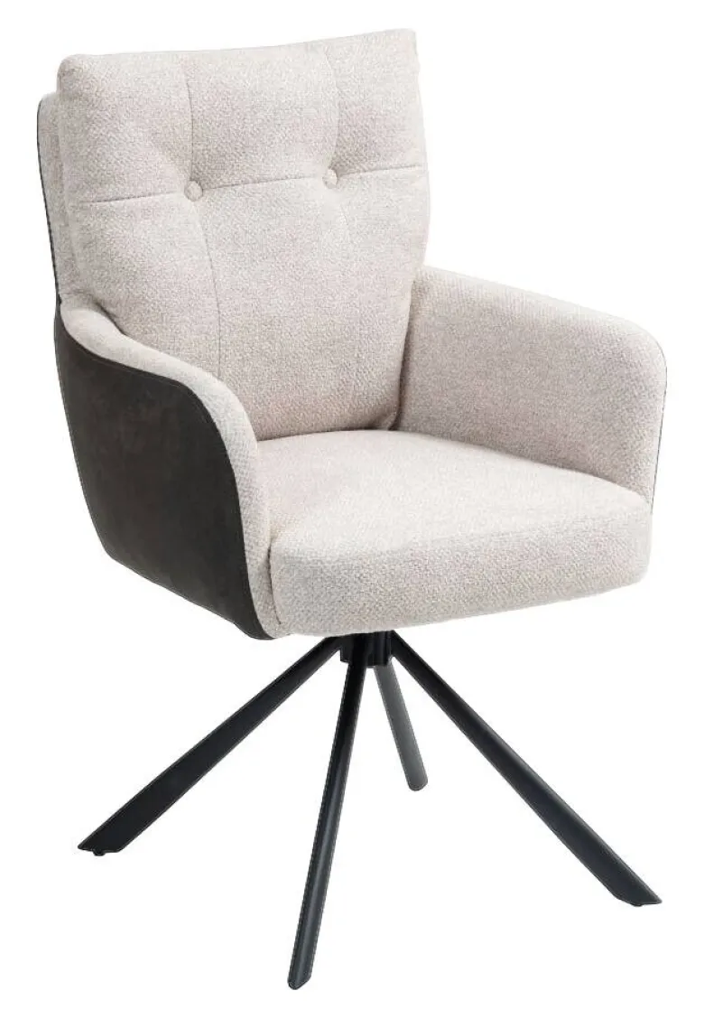Drehstuhl Lecce beige Microfaser B/H/T: ca. 60x95x67 cm
