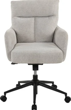 Drehstuhl Lenn hellgrau schwarz Metall Polyester