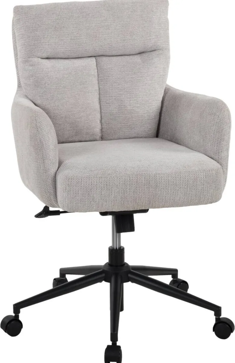 Drehstuhl Lenn hellgrau schwarz Metall Polyester