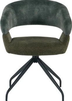 Drehstuhl Miami grün Webstoff Velourstoff B/H/T: ca. 61x84x64 cm