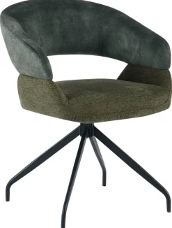 Drehstuhl Miami grün Webstoff Velourstoff B/H/T: ca. 61x84x64 cm