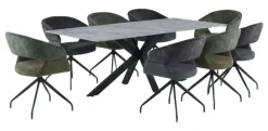 Drehstuhl Miami grün Webstoff Velourstoff B/H/T: ca. 61x84x64 cm