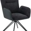 Drehstuhl Milazzo schwarz Kunstleder Webstoff B/H/T: ca. 60x92x68 cm