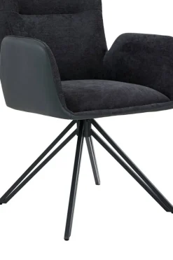 Drehstuhl Milazzo schwarz Kunstleder Webstoff B/H/T: ca. 60x92x68 cm