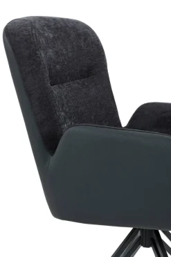 Drehstuhl Milazzo schwarz Kunstleder Webstoff B/H/T: ca. 60x92x68 cm