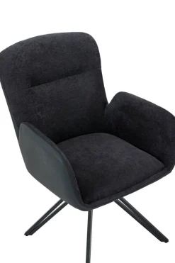Drehstuhl Milazzo schwarz Kunstleder Webstoff B/H/T: ca. 60x92x68 cm