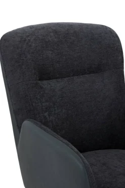 Drehstuhl Milazzo schwarz Kunstleder Webstoff B/H/T: ca. 60x92x68 cm