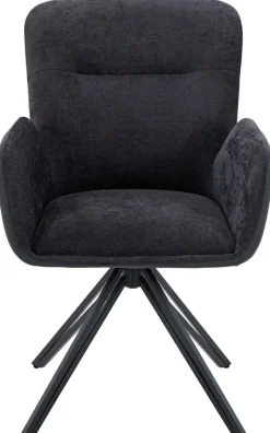 Drehstuhl Milazzo schwarz Kunstleder Webstoff B/H/T: ca. 60x92x68 cm