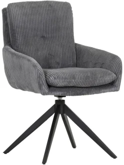 Drehstuhl Olmo anthrazit Kord B/H/T: ca. 60x89x69 cm