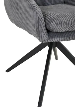 Drehstuhl Olmo anthrazit Kord B/H/T: ca. 60x89x69 cm