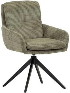 Drehstuhl Olmo grün Kord B/H/T: ca. 60x89x69 cm