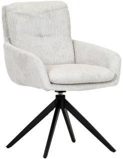 Drehstuhl Olmo weiß Kord B/H/T: ca. 60x89x69 cm