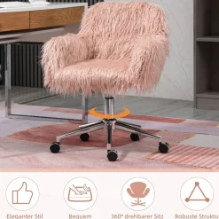 Drehstuhl 921-548PK rosa silber