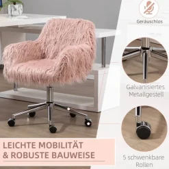 Drehstuhl 921-548PK rosa silber