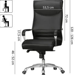 Drehstuhl schwarz Kunstleder