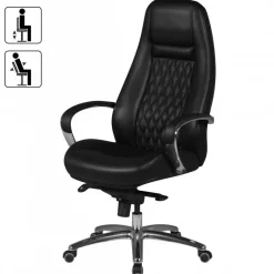 Drehstuhl schwarz Leder