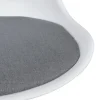 Drehstuhl weiß grau Chrom Kunststoff Stoff Metall